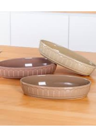 Acar Xtl-05602/6 Mina Porselen Oval Fırın Kabı 29 Cm Bej