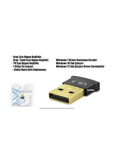 Bluetooth Usb V5.3 Adaptörü Alıcı Bt Ses Bt Dongle Bilgisayar Pc Laptop Için Kablosuz