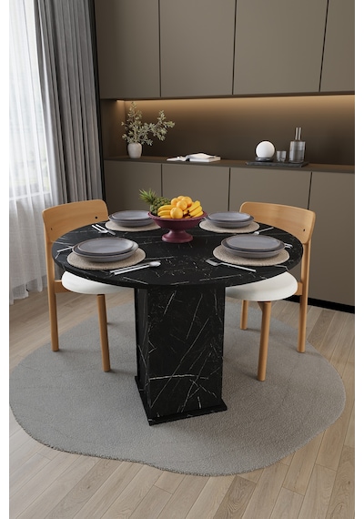Modern Dolaplı 4 Kişilik Mutfak Yemek Masası %100 Mdf Mutfak Yemek Odası Masası Ym04 Royal Mermer