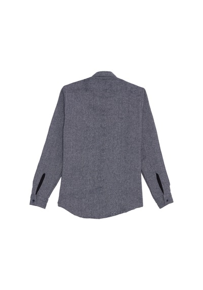Tudors Erkek Slim Fit Dar Kesim Uzun Kollu Düz Kışlık Oduncu Gri Gömlek-42572 Gri