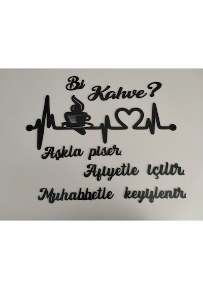 Mutfak Duvar Süsü "bi Kahve" Çok Şık