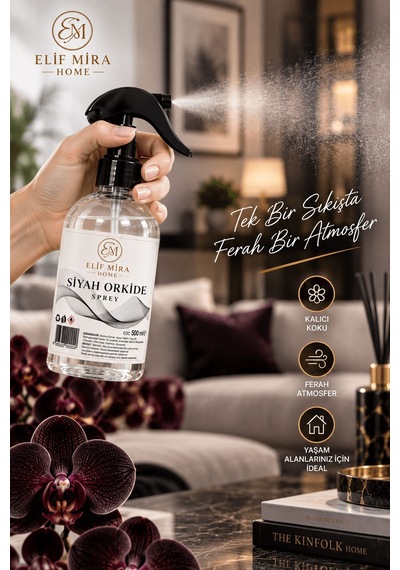Oda Kokusu Sprey Siyah Orkide Kalıcı Oda Parfümü 500 Ml