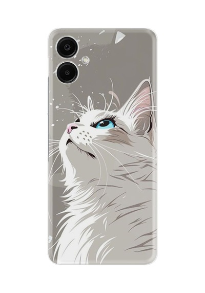 Samsung Galaxy Uyumlu - A06 Kılıf Boutique Baskılı Resimli Beyaz Kedi Pcode -061