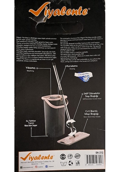 Emay Viyalente Mop Set Tablet Mop Temizlik Seti Kutulu 10 Lt Çok Renkli