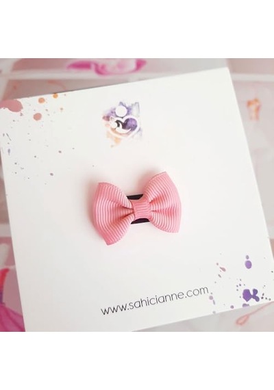 Xmlbayiciniz Mini Kurdele Fiyonk Saçsız Bebek Tokası 3cm - Seyrek Saçlı Bebeklere Özel Saçtan Düşmeyen Toka Natural Pink, 4 Çok Renkli