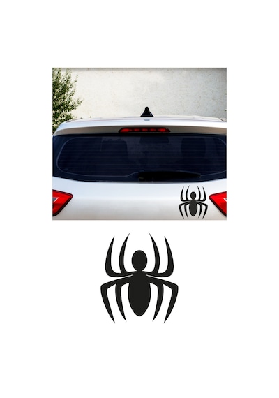 Örümcek Sticker, Öto Sticker, Motor Sticker 15x13 Cm