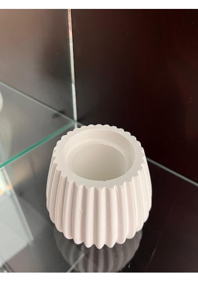 Mezbi Desenli Ovalbeton Mini Saksı