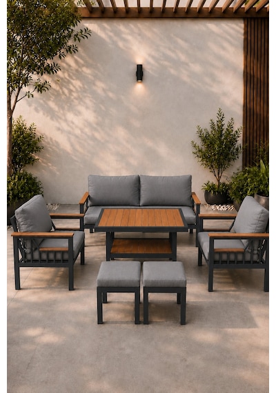 Rovena Arel Balkon Takımı Antrasit Cappuccino Bahçe Takımı 5+1 Masa 70x110 2 Li Koltuk 70x150 Tekli Koltuk 70x70 Gri Rovena Arel Balkon Takımı Antrasit Cappuccino Bahçe Takımı 5+1 Masa 70x110 2 Li Koltuk 70x150 Tekli Koltuk 70x70 Gri