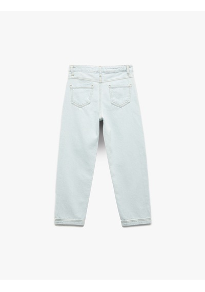 Koton Pamuklu Cep Detaylı Relax Fit Denim Pantolon Lıght Indıgo 5skb40047td Açık Mavi