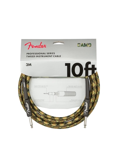 Fender Professional Düz/düz Uçlu 3m Woodland Camo Enstrüman Kablosu