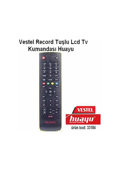 Vestel Uyumlu Record Tuşlu Lcd Tv Kumandası