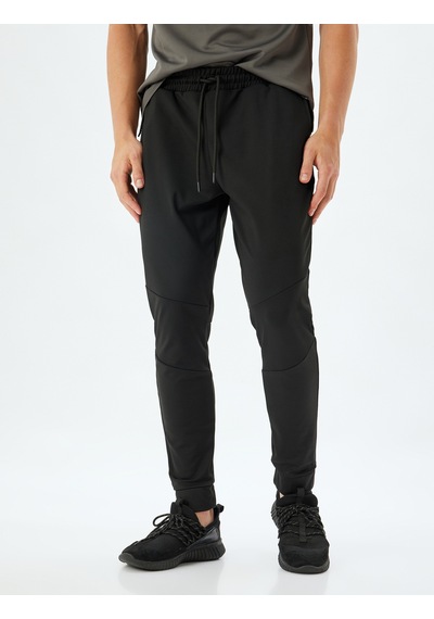 Koton Spor Eşofman Altı Jogger Beli Bağcıklı Cep Detaylı Siyah 5wam40079nk Siyah