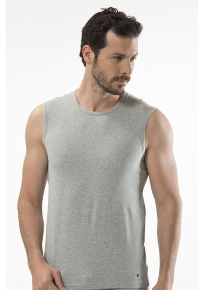 Cacharel 1303 Spor Erkek Bisiklet Yaka - Gri Melanj Gri Melanj