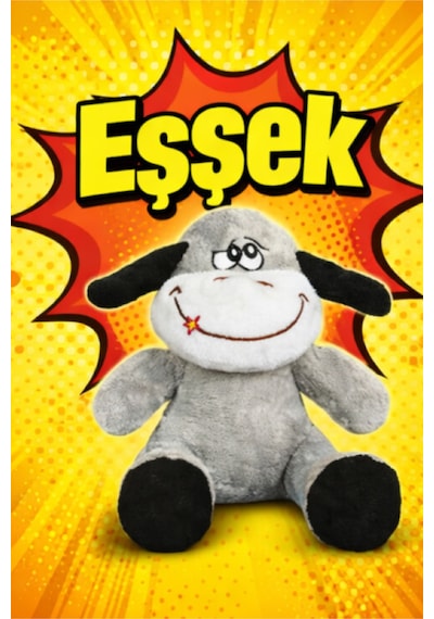 Sevimli Peluş Eşek Oyuncak Gri