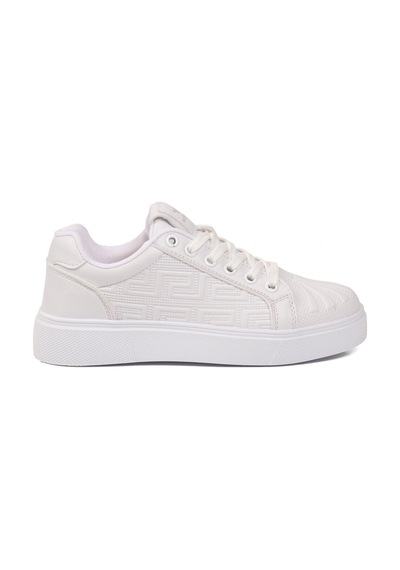 Walkway Beyaz Bağcıklı Kalın Tabanlı Rahat Şık Unisex Casual Yürüyüş Ve Spor Ayakkabı Sneaker 26201 G