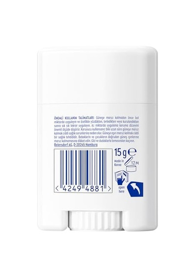 Nıvea Sun Spf50+ Yüksek Güneş Korumalı Kore Stick Yüz Güneş Kremi 15 Gr,hassas Yüz Bölgeleri,kokusuz Formül,makyaj Altına Uygulanabilir,cep Boy