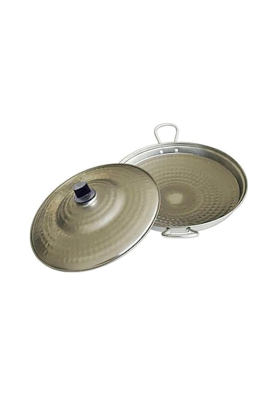Kavurma Sacı. Kapaklı Saç Kavurma Tavası. Paslanmaz Krom 40 Cm