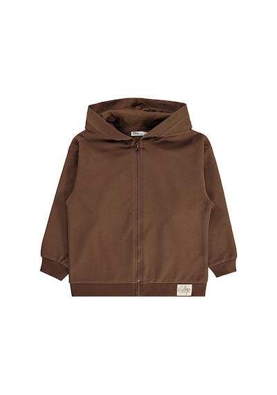 Civil Boys Basic Kapşonlu 6-9 Yaş Hırka - Kahverengi Koyu Kahve