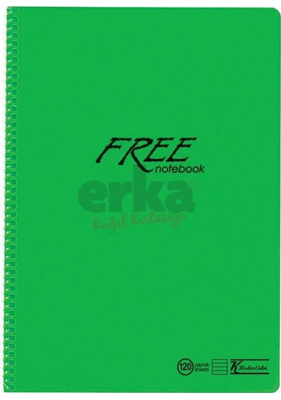 Keskin Color Free - A4 120 Yaprak Çizgili Defter Spiralli Pp Kapa