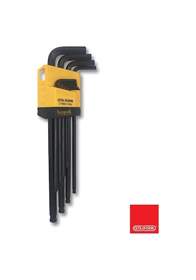 1/16" - 3/8" Topbaşlı Uzun Inch Allen Takımı 9 Parça Lt/900af