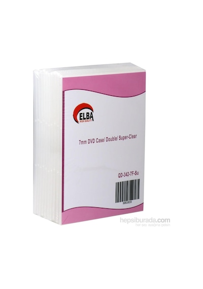 Elba Qd-342.7F-Su 2Li Parlak Şeffaf 7Mm Dvd Kutusu 10 Adet