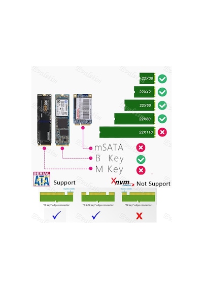 B+M Key M.2 Ngff Ssd To 2.5 Sata 4358A Çevirici Dönüştürücü Adapt