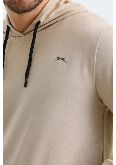 Slazenger Obra In Erkek Kapüşonlu Cepli Bej Sweatshirt Bej