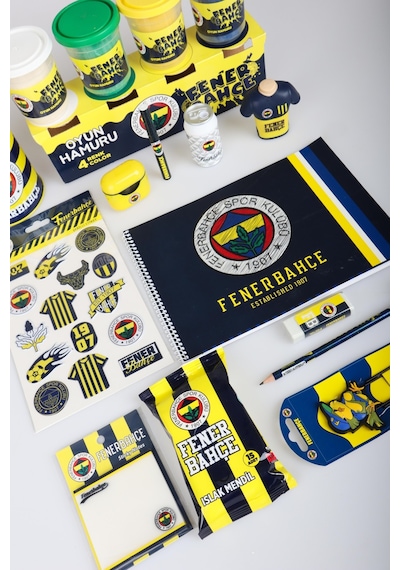 X Dekomus Lisanslı Fenerbahçe 19 Parça Premıum Hobi Kırtasiye Seti Boyama Kitabı,sticker