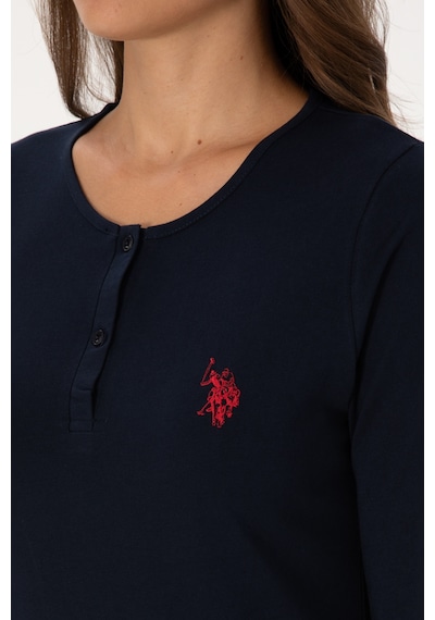 U.S. Polo Assn. Kadın Lacivert Yılbaşı Temalı Pijama Takımı 50318894-VR033