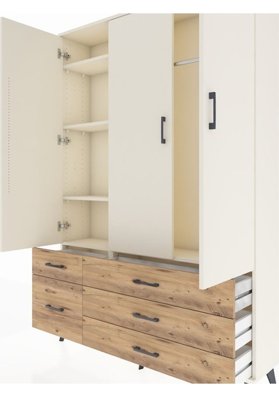 Arges Dolap 5 Raflı 5 Çekmeceli Tek Askılı 132x30x195 Aytaşı-aytaşı/çam Aytası/atlas Çam Arges Dolap 5 Raflı 5 Çekmeceli Tek Askılı 132x30x195 Aytaşı-aytaşı/çam Aytası/atlas Çam