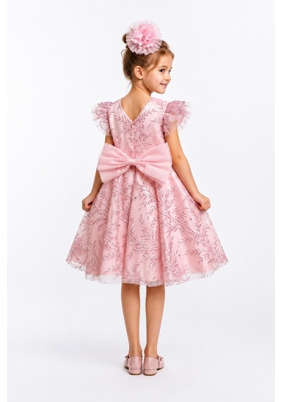 Mnk Baby & Kids Floare Kız Çocuk Abiye Elbise M00850 Açık Pembe