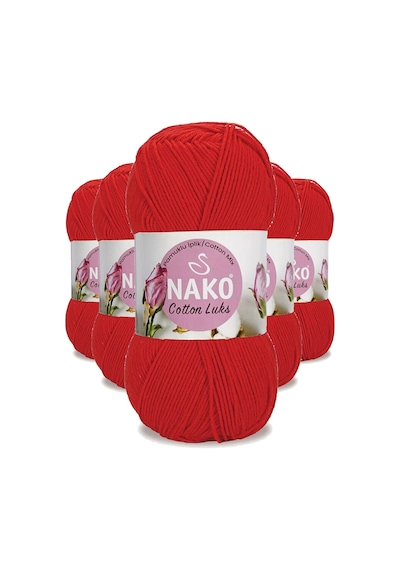 5 Adet Cotton Lüks Yelek Tunik Kazak Bluz Hırka İpi Yünü Kırmızı 97573