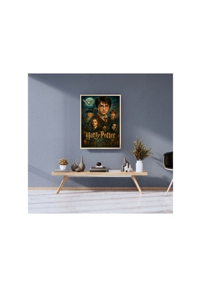 Harry Potter Doğal Ahşap Çerçeveli Tek Parça Dekoratif Tablo Çok Renkli - 820320938 Çok Renkli