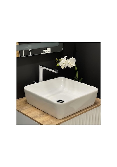 Beyaz Renkli 46 X 46 Cm Modern One Lavabo 508 Yeşil