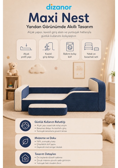 Dizanor Maxi Nest Montessori Çocuk Karyola Yatak Seti Kiremit Fitilli 140 X 200 Dizanor Maxi Nest Montessori Çocuk Karyola Yatak Seti Kiremit Fitilli 140 X 200