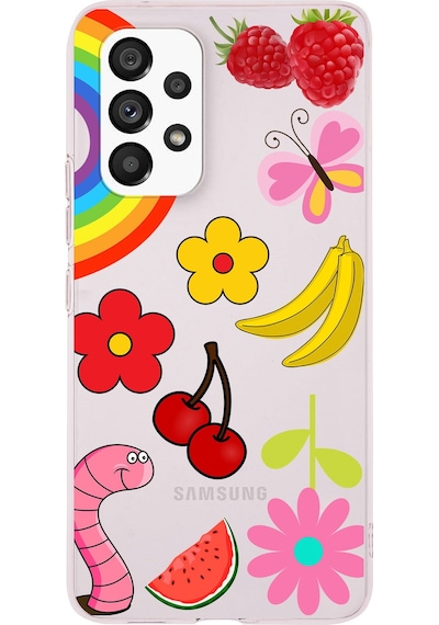Samsung Galaxy A33 İle Uyumlu 1mm Slim Fit Water Color 5 Baskılı Şeffaf Kılıf Şeffaf