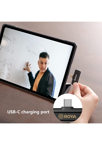 Boya By-wm3t2-u2 Kablosuz Yaka Mikrofonu 2 Verici + Alıcı Youtube Vlog Canlı Akış Çok Yönlü Mikrofon 681100263a Fotoğraftaki