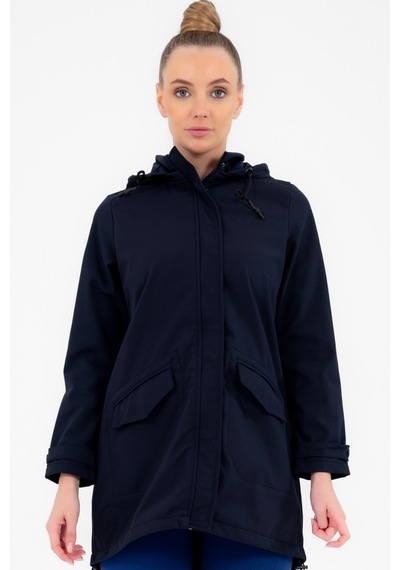 Escetic Lacivert Çıkarılabilir Kapüşonlu 2 Cepli Su Ve Rüzgar Geçirmez Kadın Softshell Mont 6331-3510-lacivert Lacivert