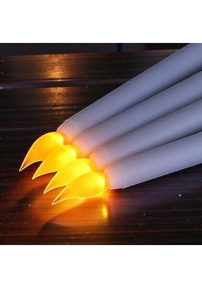 2 Adet Led Işıklı 27 Cm Uzun Şamdan Mumu Gün Işığı Led Işıklı Şamdan Mumu Led Işıklı Mum Pilli Mum Gün Işığı