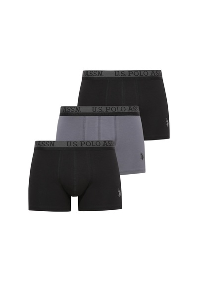 U.s. Polo Assn. Erkek 201 Siyah-antrasit Melanj - Siyah 3 Lü Boxer Siyah-antrasit Melanj - Siyah Çok Renkli