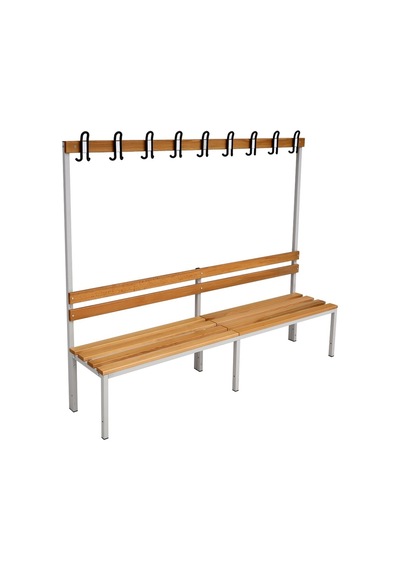 Ayakkabılıksız 6 Ayaklı Tek Taraflı Bank, Kanca Şeritli Bank, 9 Kanca, 200x43x170 Cm, Spor Bankı