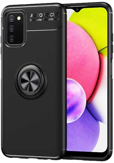 Ardemix Galaxy Uyumlu A03s Kılıf Ravel Silikon Kapak - Siyah Siyah