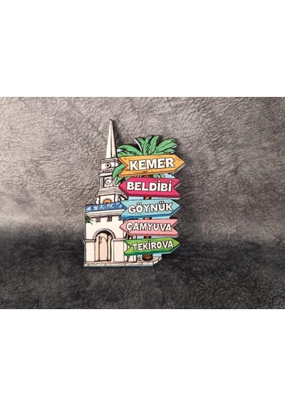 Magnet Çapa Gemi Dümen Kule Ağaç Saat Bayrak Buzdolabı Süsü Ahşap Magnet Mıknatıslı Hediyelik Eşya
