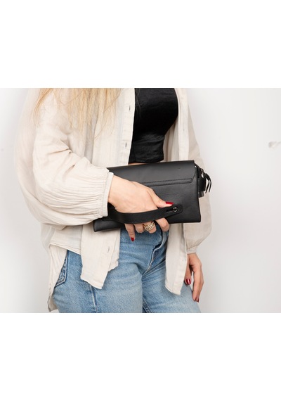 Bloom Noir Elevated Cosmic Clutch Bag Siyah