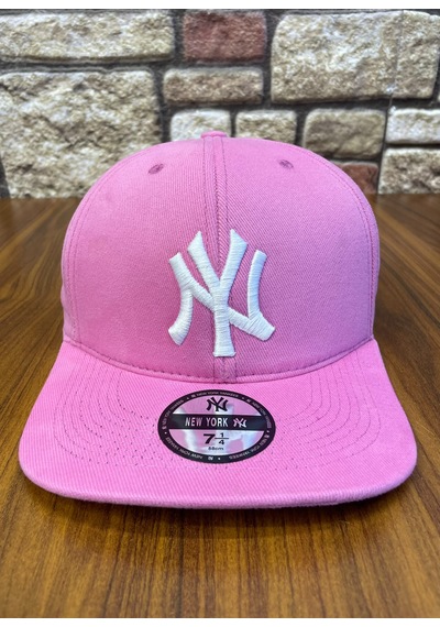 Hamze Ny Newyork Nakışlı Hiphop Snapback Rapper Drip Şapka Cap Pembe - Beyaz
