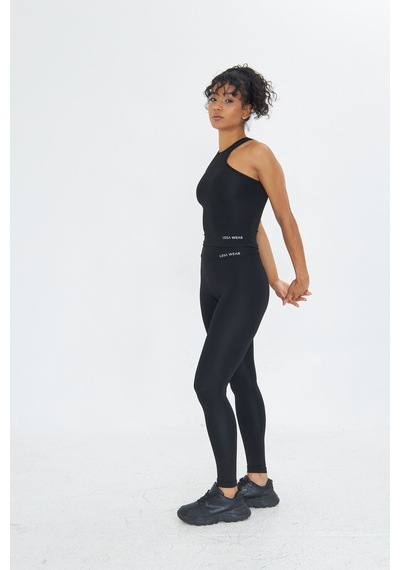 Sportempt Lesa Wear Çapraz Detaylı Basic Spor Crop Atlet Siyah