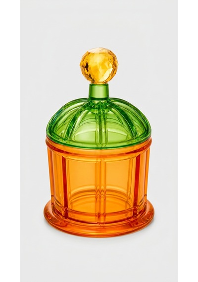Lumi Kapaklı Kristal Obje-amber Green