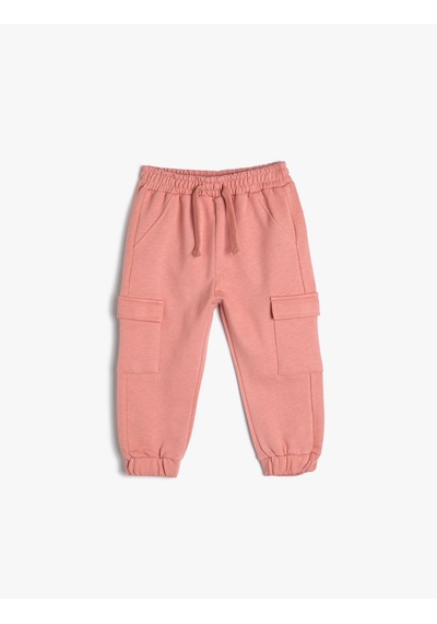Koton Basic Kargo Jogger Eşofman Altı Cepli Beli Lastikli Pembe 4wmg40161ak Gül
