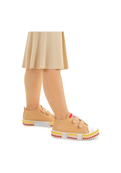 Kiko Kids Kach Cırtlı Kız Bebek Günlük Spor Ayakkabı Ten Ten Rengi