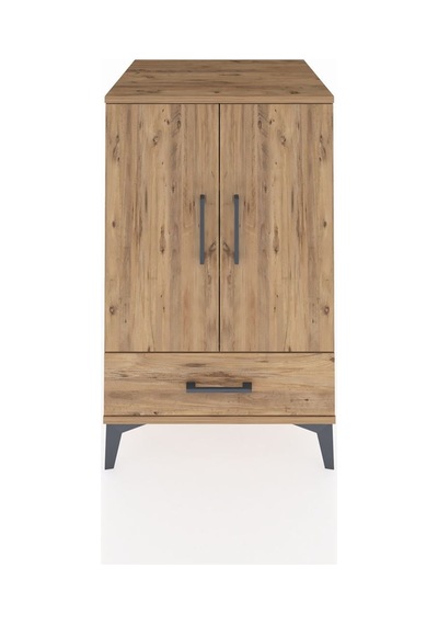 Kronos Komodin 3 Raflı Tek Çekmeceli 2 Kapaklı 60x59x96 Çam-çam Çam